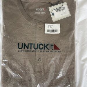 UNTUCKit Taupe Henley Shirt